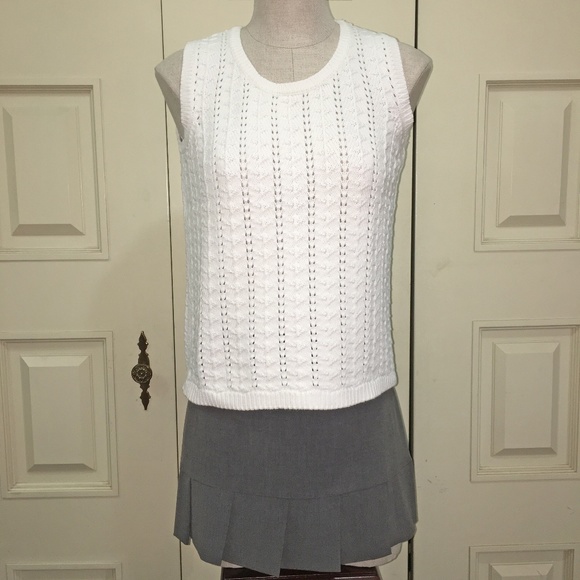 Liz Claiborne Tops Lizsport Liz Claiborne White Knit Sleeveless Top